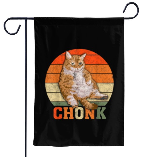 Funny Overweight Chubby Chonk Cat Meme Memes Garden Flags