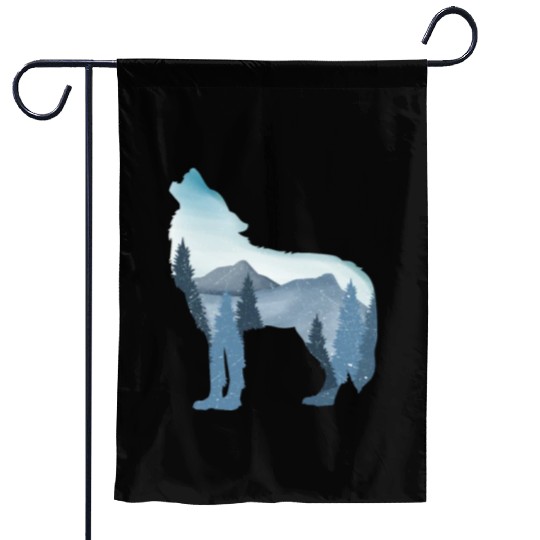 Alpha Wolf Art - Nature Background Garden Flags