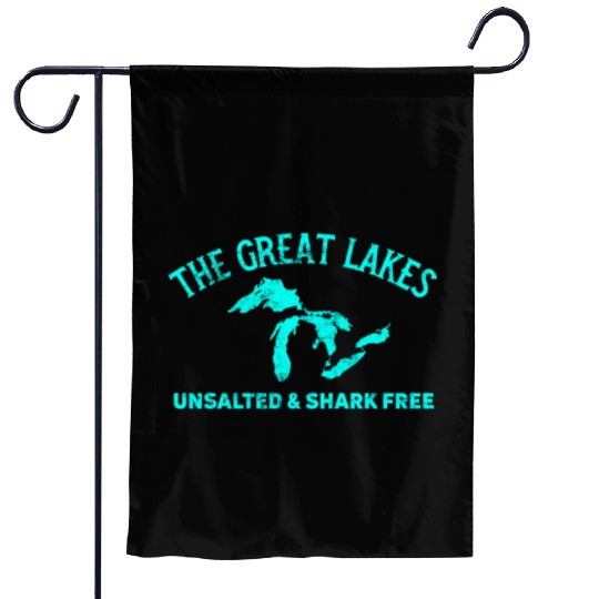 The Great Lakes Unsalted & Shark Free Michigan Gif Garden Flags