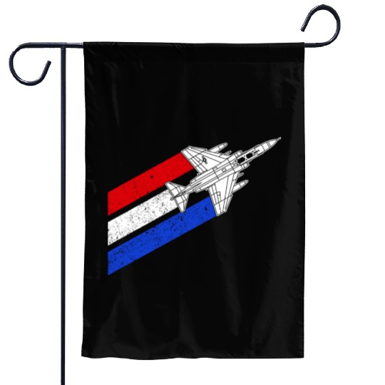 F-4 Phantom Vintage USA Contrails Red White Blue Garden Flags
