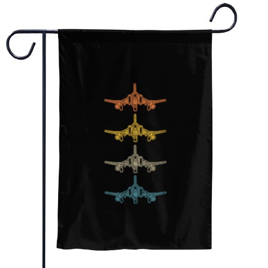 Retro F-4 Phantom Fighter Jet Vintage F4 Airplane Garden Flags