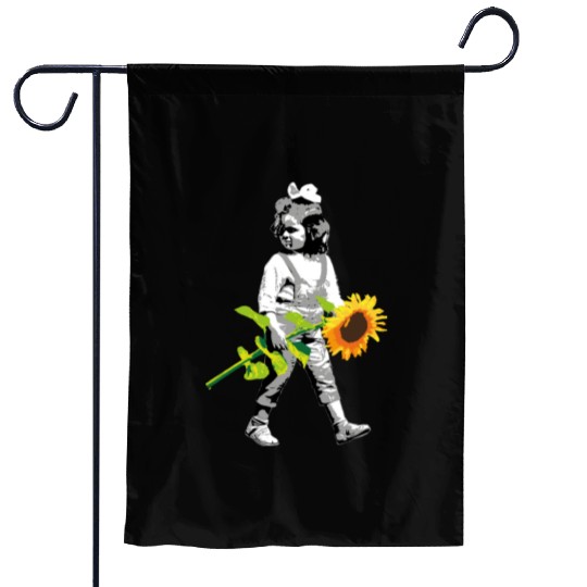 Flower Child | Girl with Sunflower - Stenci Style Garden Flags