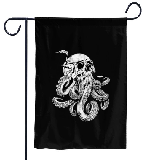 Octopus Skull Monster Kraken Cthulhu Skull for Men Garden Flags