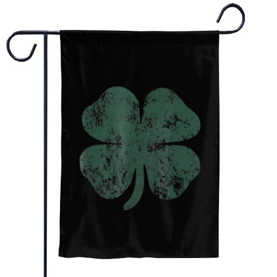 Distressed Shamrock Garden Flags St Patricks Day Green