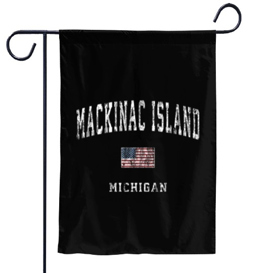 Mackinac Island Michigan MI Vintage American Flag Garden Flags
