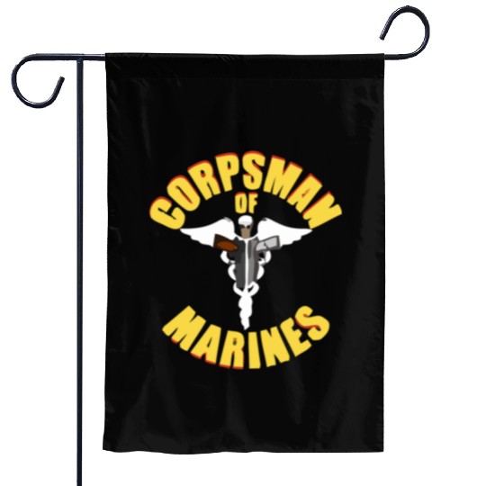 Us Navy Corpsman 8404 Fmf Veteran Front & Back Des Garden Flags