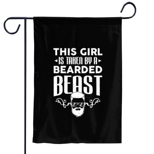 Bearded Man Girl Taken By Bearded Beast Beard Gift Garden Flags