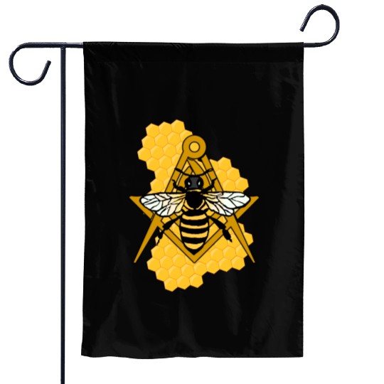 Masonic Emblem with Bee and Beehive Garden Flags