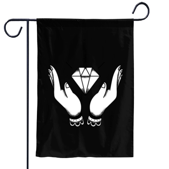 Diamond in hand jewelry luxury bling bling Garden Flags
