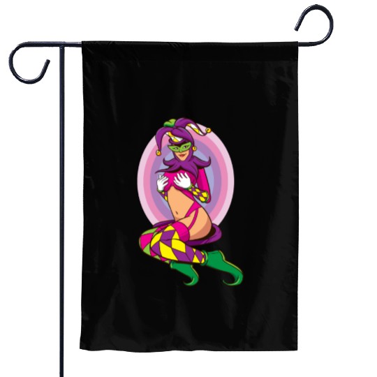 Joker Girl Garden Flags Card Deck Halloween Costume
