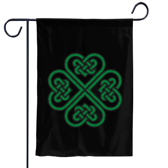 Irish Celtic Knot Shamrock Heart St Patricks Day Garden Flags