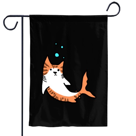 Cat Fish Shark Garden Flags