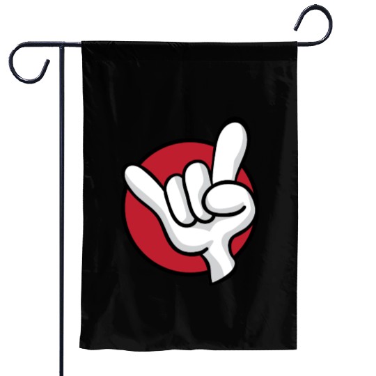 Rock On Heavy Metal Hard Rock Hand Sign Cartoon Garden Flags