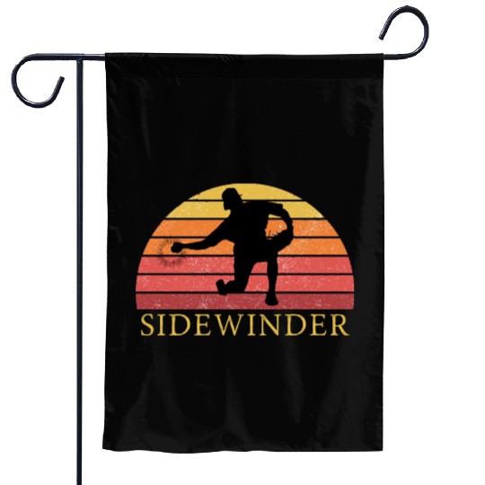 Sidewinder Sidearm Baseball Pitcher Retro Vintage Garden Flags