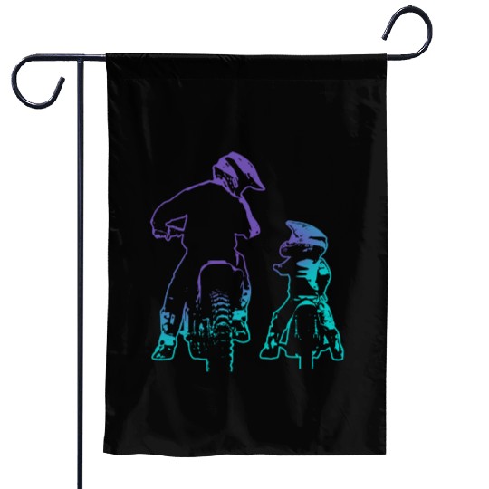 Dirt Bike Dad and Son Motocross Biking Garden Flags