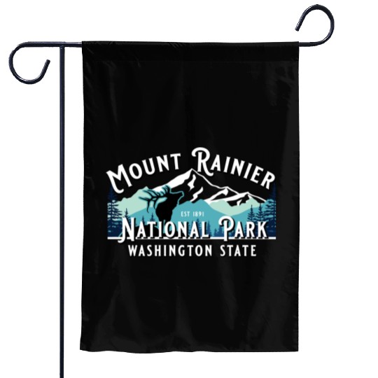 Vintage Mount Rainier National Park Washington Sou Garden Flags