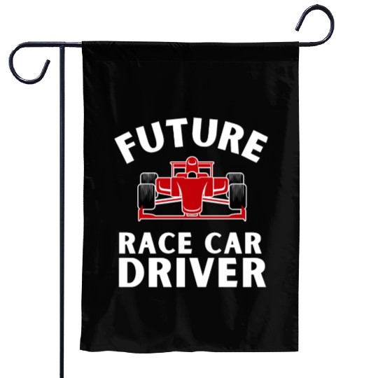 Racing Race Car Driver And Muscle Car Garden Flags