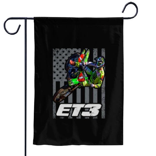 ET3 TOMAC USA FLAG 450SX MOTOCROSS ET1 Garden Flags