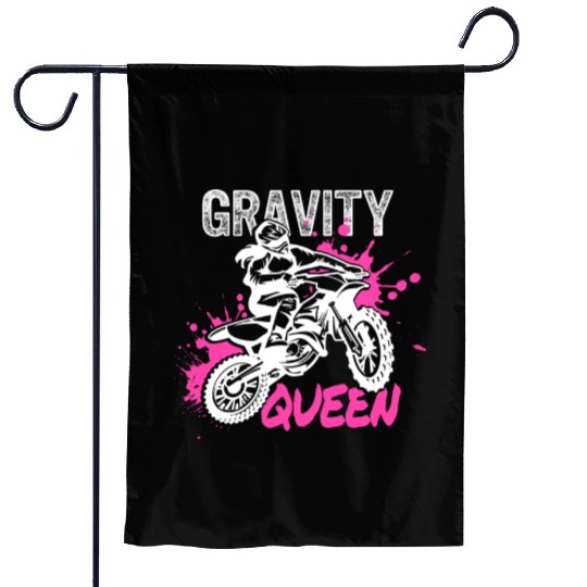 Gravity Queen, Dirt Bike Rider, Womens Garden Flags,