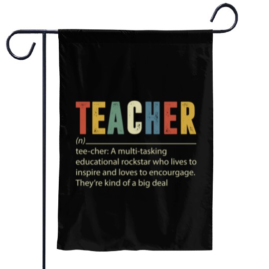 Teacher Multi tasking Educational Rockstar Garden Flags