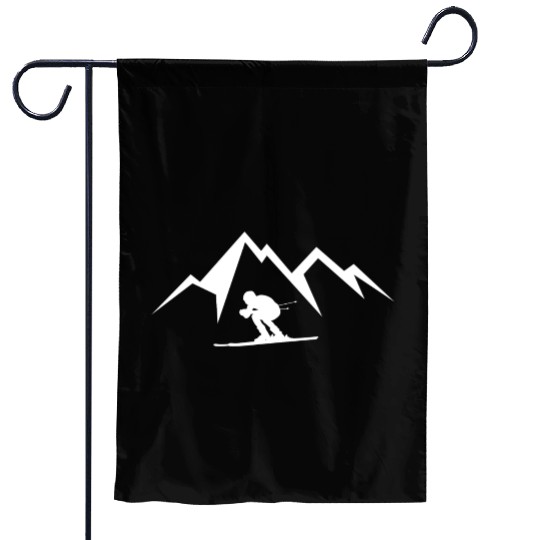 Skiing in the Alps Garden Flags