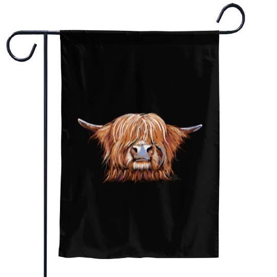 Highland Cow Print Animal Print ' Charmer ' Garden Flags