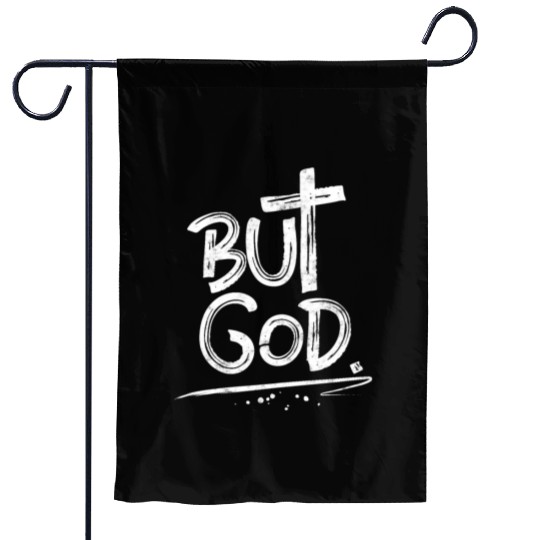 But God Cross Christian Garden Flags
