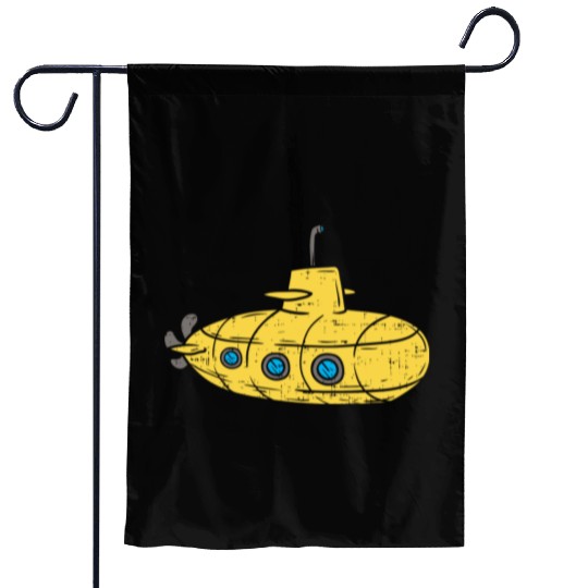 Us Navy Yellow Cartoon Submarine Cute Submariner B Garden Flags