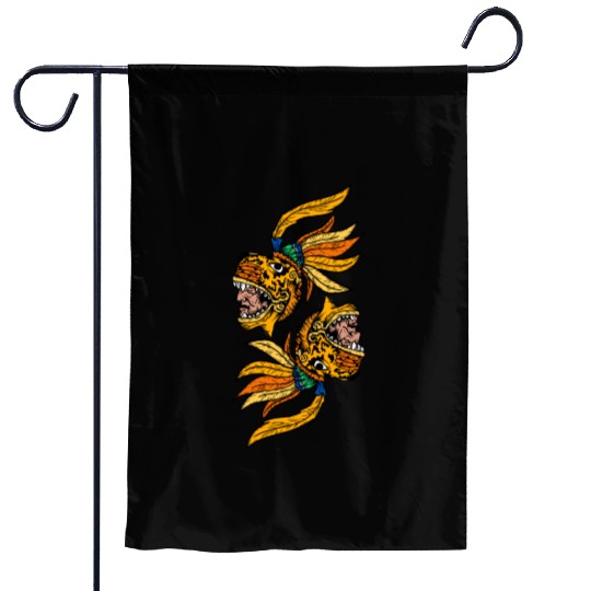 Aztec Warior Jaguar Maya Inca Culture Garden Flags
