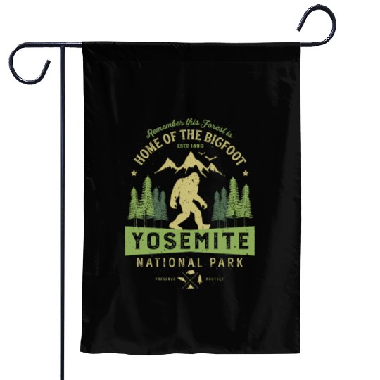 Yosemite National Park California Bigfoot Vintage Garden Flags