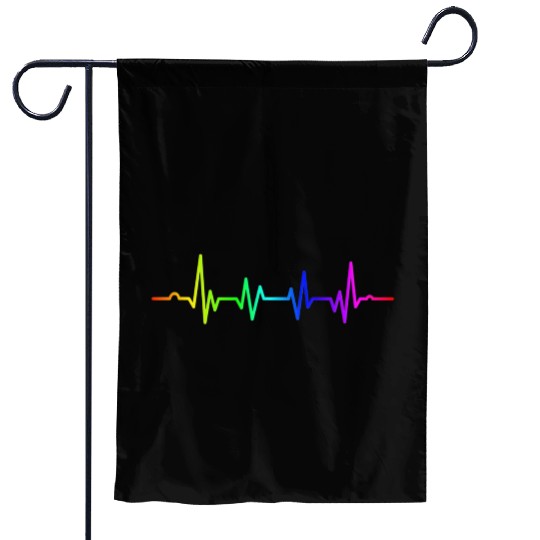 LGBT Awareness Gay and Lesbian Pride Heartbeat Garden Flags