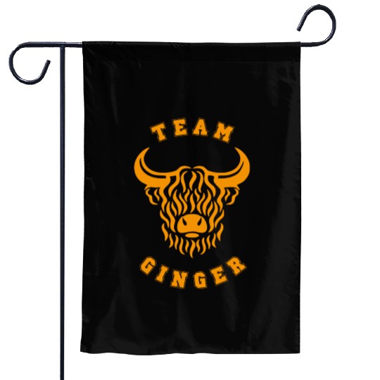Team ginger cow farmer highland cattle Scottish Garden Flags