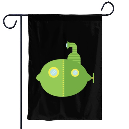 Submarine Lime Garden Flags