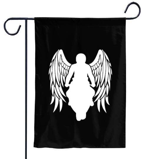 motorcyclist angel wings sportsbike racingbike Garden Flags
