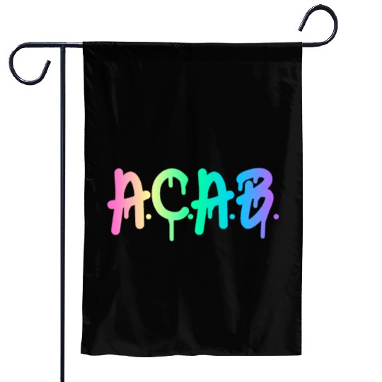 ACAB Rainbow Drip Garden Flags