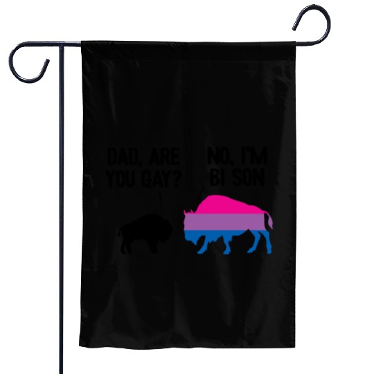 Dad Are You Gay Bison Bisexual Funny Bi Pride Garden Flags