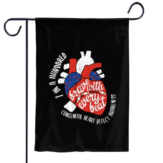 Brave With Every Beat CHD Awareness Happy Gift Garden Flags