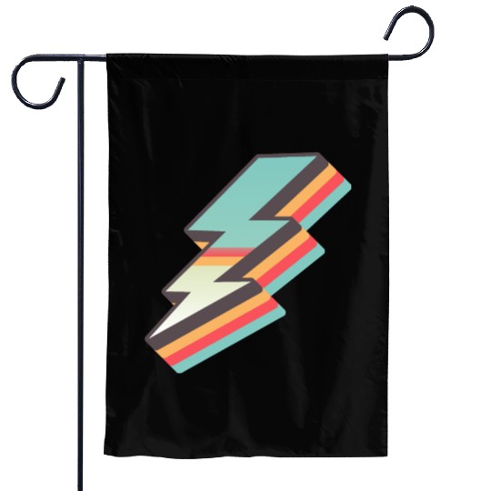 retro vintage lightning bolt Garden Flags