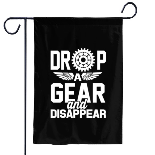 Drop A Gear And Disappear Automotive Racing Garden Flags