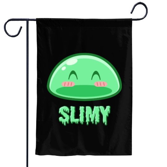 Cute Green Dungeon Slime Monster Weird Anime Garden Flags
