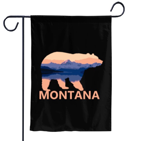 Montana Bear Nature Hiking Camping Gift Garden Flags