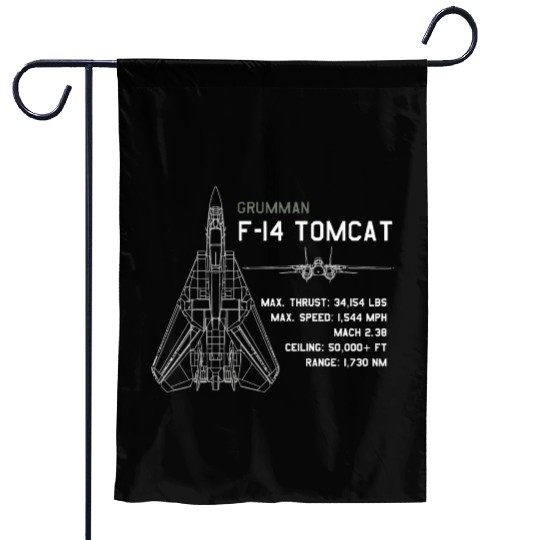 F 14 Tomcat Schematics Garden Flags