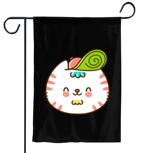 Kawaii Cat Head Smiling Garden Flags