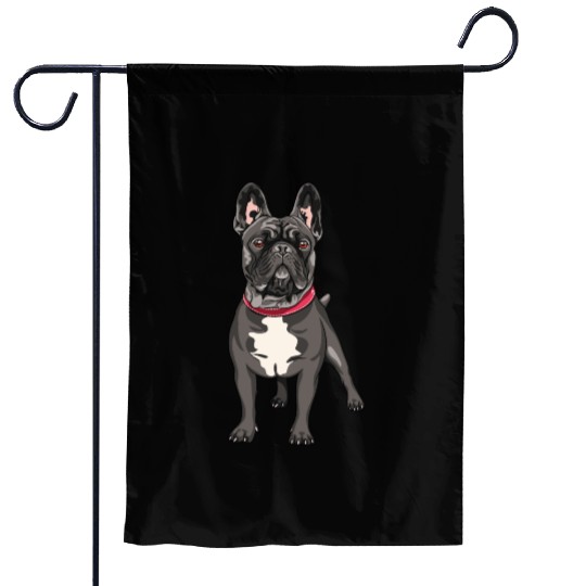 Black French Bulldog Garden Flags