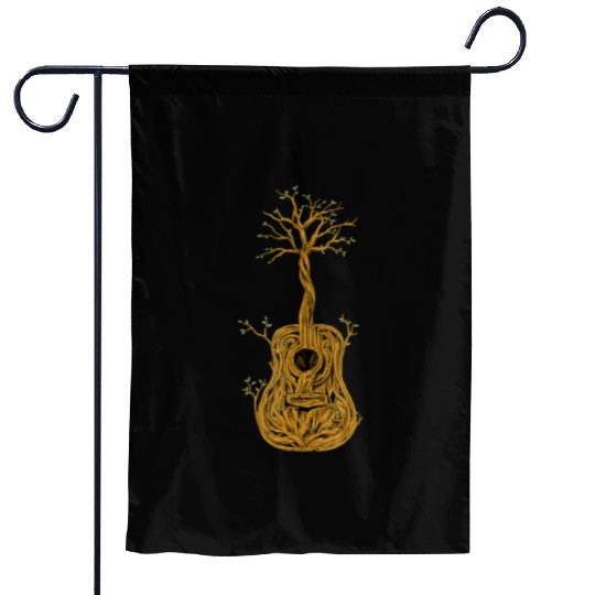 Guitar Tree of Life Nature Guitarist Gift Garden Flags