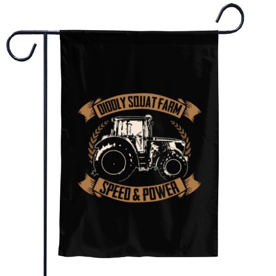 Diddly Squat Farm Speed And Power Tractor Farmer Garden Flags