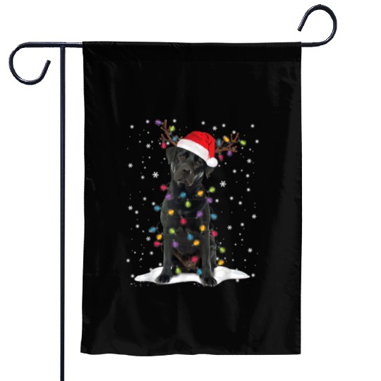 Black Lab Labrador Christmas Tree Light Pajama Dog Garden Flags