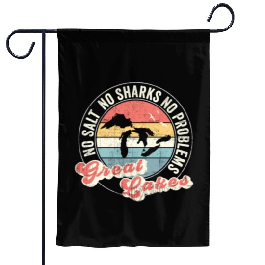 No Salt No Sharks No Problems Great Lakes Garden Flags