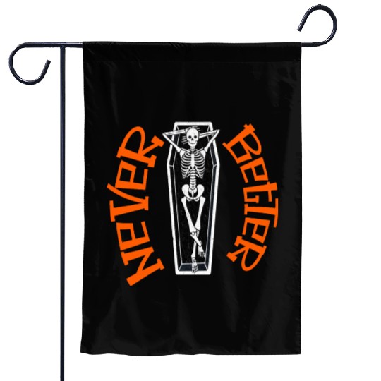 Pumpkin, Dancing Skeleton Never Better Skull Skele Garden Flags