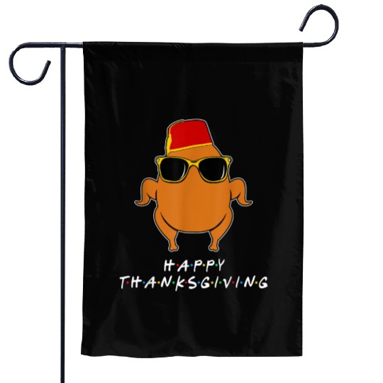 Thanksgiving For Friends Funny Turkey Garden Flags